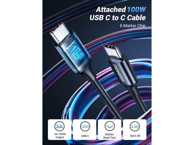 Alt view image 4 of 7 - Vszerda Bundle: 130W USB-C Car Charger + 2x 100W USB-C Cables