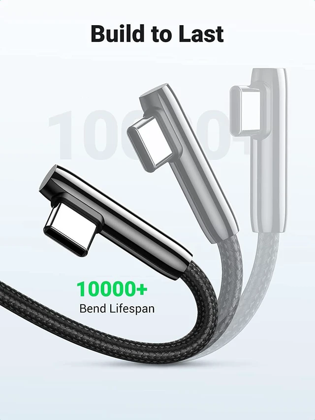 Alt view image 6 of 7 - Vszerda USB C Cable 90 Degree Right Angle USB A to Type C Fast Charging Braided Cord Compatible with iPad Mini 6 Air 4 Samsung Galaxy S21 Note 20 Z Flip Z Fold LG V60 Moto Z Z3 Nintendo Switch 3FT