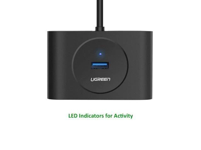 Alt view image 2 of 5 - Vszerda Portable Super Speed 4 Ports USB 3.0 HUB Cable Adapter, Not Support OTG, Cable Length: 1m (Black)