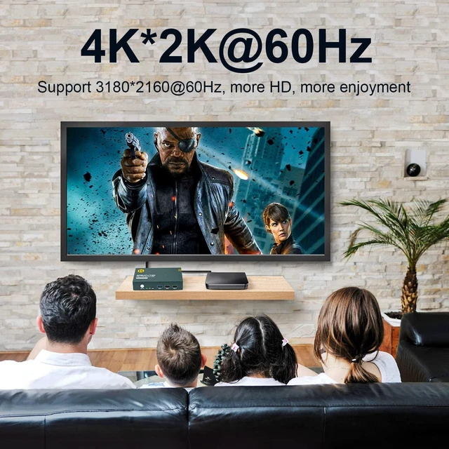 Alt view image 2 of 7 - USB 3.0 KVM Switch HDMI 2 Port Ultra HD 4K@60Hz, KVM Switches with USB 3.0 Port High-Speed Transmission Share USB Devices, 2 PCs Share 1 Monitor with Button Switch, with 2 USB 3.0 and 2 HDMI Cables