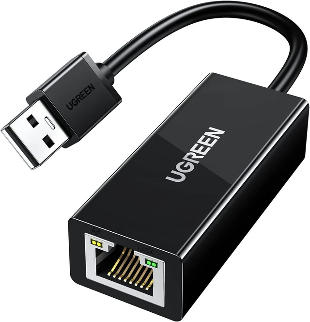 Main image of Vszerda Ethernet Adapter USB to 10 100 Mbps Network Adapter RJ45 Wired LAN Adapter for Laptop PC Compatible with Nintendo Switch Wii Wii U MacBook Chromebook Surface Windows macOS Linux (Black)