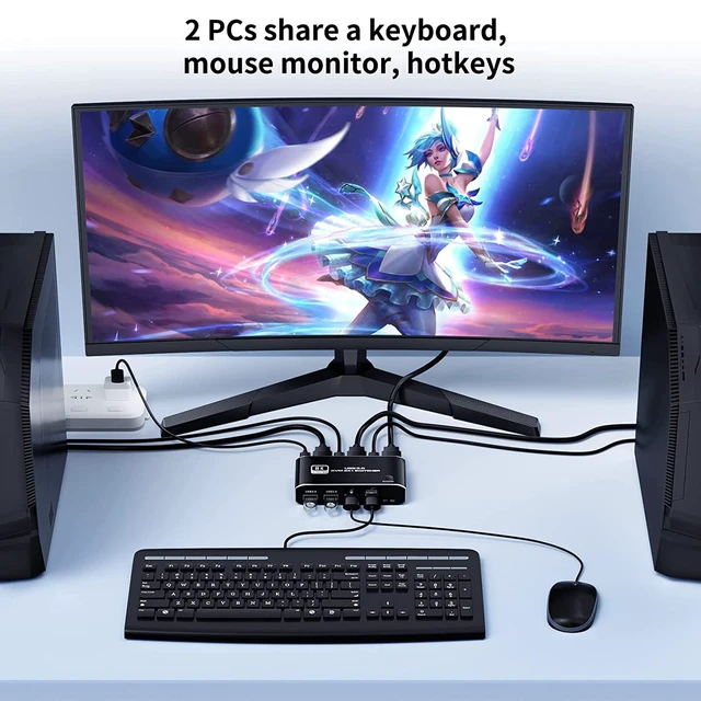 Alt view image 3 of 7 - USB HDMI 2.1 KVM Switch 4K 120Hz, BolAAzuL 8K Dual-Port USB 3.0 HDMI 2.1 KVM Switch, USB-C HDMI KVM Switcher with Keyboard Shortcut Hotkey Switching HDCP 2.3 for Nvidia AMD Xbox Series X S PS5/4 pro