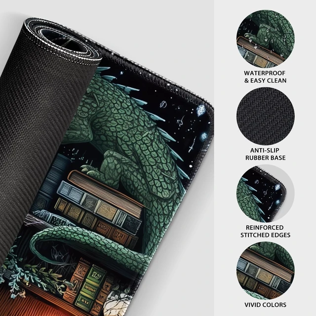 Alt view image 6 of 7 - Vszerda Mystical Gothic Library Large Gaming Mouse Pad Desk Mat 31.5x15.7