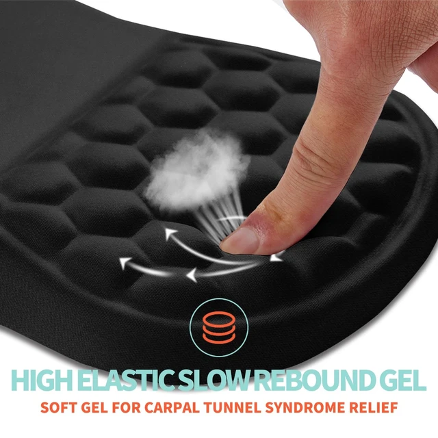 Alt view image 2 of 6 - Vszerda Ergonomic Mouse Pad Wrist Support with Memory Foam Massage Bulge, Carpal Tunnel Pain Relief Mousepad Wrist Rest for Mouse(12x8 inch, Black)