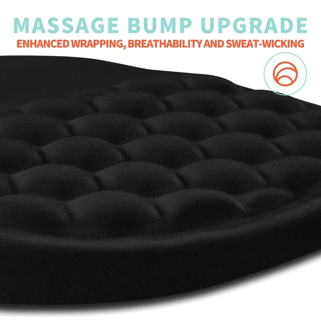 Alt view image 3 of 6 - Vszerda Ergonomic Mouse Pad Wrist Support with Memory Foam Massage Bulge, Carpal Tunnel Pain Relief Mousepad Wrist Rest for Mouse(12x8 inch, Black)