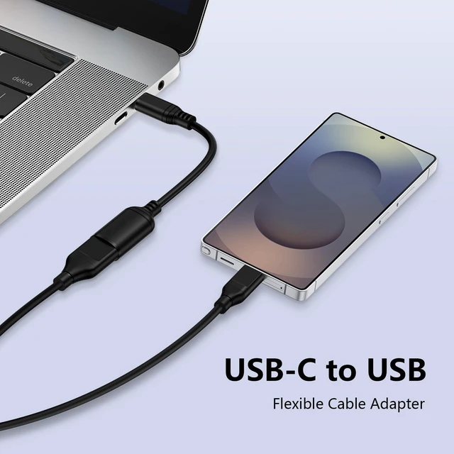 Alt view image 3 of 7 - Vszerda USB C to USB 3.0 Adapter, USB C Android Adapter Male to USB A Female OTG On The Go Cable for Samsung Galaxy S26 S25 Edge Ultra S24 S23 S22 S21 S20 A36,Google Pixel 10 9 8 7 Pro,Moto G 5G 2025