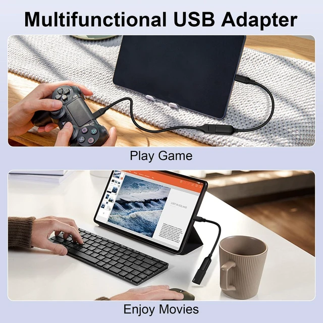 Alt view image 6 of 7 - Vszerda USB C to USB 3.0 Adapter, USB C Android Adapter Male to USB A Female OTG On The Go Cable for Samsung Galaxy S26 S25 Edge Ultra S24 S23 S22 S21 S20 A36,Google Pixel 10 9 8 7 Pro,Moto G 5G 2025