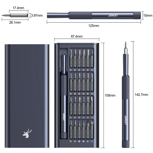Alt view image 2 of 7 - Vszerda 25-IN-1 Precision Screwdriver Set, Mini Repair Tool Kit with Torx for Macbook, Computer, Laptop, iPhone, PS5, Xbox, Switch, Glasses, Watch, Ring Doorbell, Electronic, Small Gift Gadget for Men