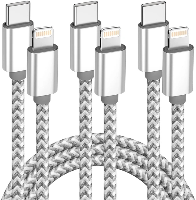 Main image of Vszerda USB C to Lightning Cable 3Pack 6 FT Apple MFi Certified iPhone Fast Charger Type c to Lightning Cable Nylon Braided iPhone Cord for iPhone 13 12 11 Pro Max Xr Xs 8 7 6 Plus and More