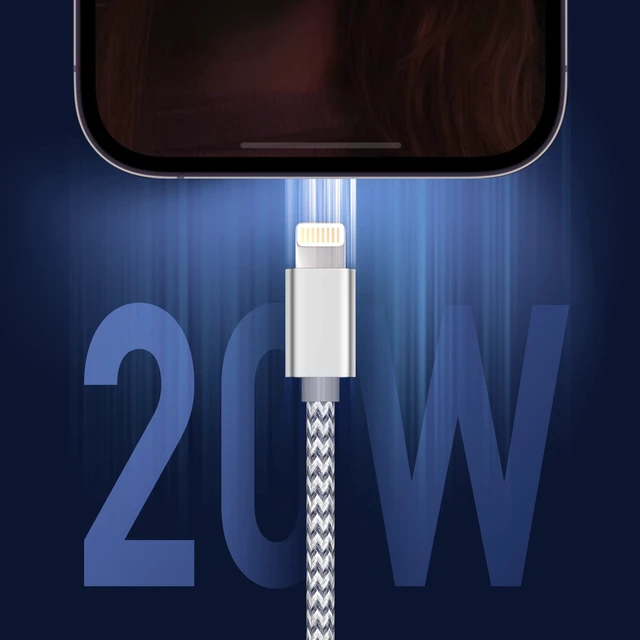 Alt view image 4 of 7 - Vszerda USB C to Lightning Cable 3Pack 6 FT Apple MFi Certified iPhone Fast Charger Type c to Lightning Cable Nylon Braided iPhone Cord for iPhone 13 12 11 Pro Max Xr Xs 8 7 6 Plus and More