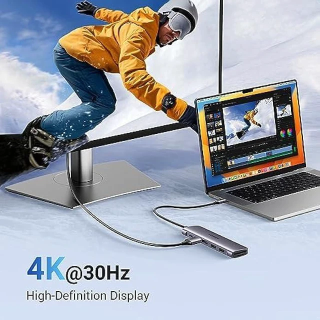 Alt view image 4 of 5 - Vszerda Revodok 1071 USB C Hub for Laptop 7 in 1 Dock 4K HDMI, 100W PD Charging, USB-C & 2 USB-A 5Gbps Data Ports, SD/TF Card Reader for MacBook Pro/Air, iPad Pro, XPS, Thinkpad