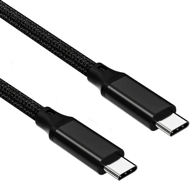 Main image of Vszerda USB C to C Cable, 3.2 Gen 2 USB-C Cable 10ft - 4K UHD 20Gbps 100W PD Fast Charging Cable for MacBook Pro, for iPad Pro, Nylon Braided, Black.