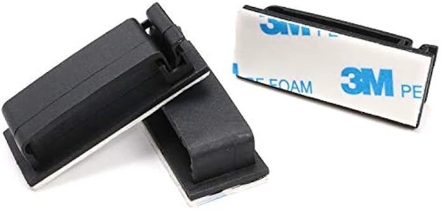Alt view image 2 of 5 - Vszerda Cable Clips 3M Adhesive, Multipurpose Wire Clamps for Cable Management and Cable Runs - 50 Pack Black Bundled with 10 Reusable Cable Ties