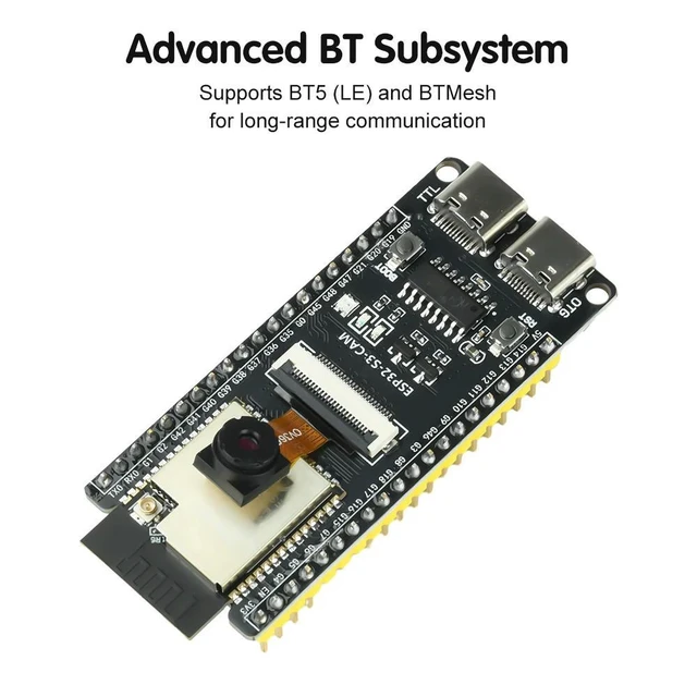 Alt view image 3 of 3 - Vszerda ESP32-S3-CAM Development Board BT Core Board Onboard OV3660 Camera Module ESP32-S3-N16R8 Module CH340 Demo board Dual TypeC