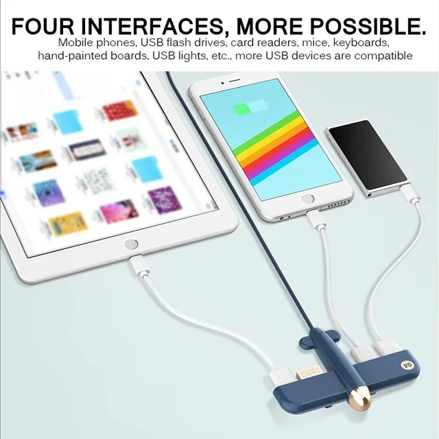Alt view image 3 of 5 - Vszerda 4 Ports USB 2.0 HUB Usb Hub 3.0 Portable Hub Usb Aircraft Shape USB Splitter External Multi Ports USB HUB For