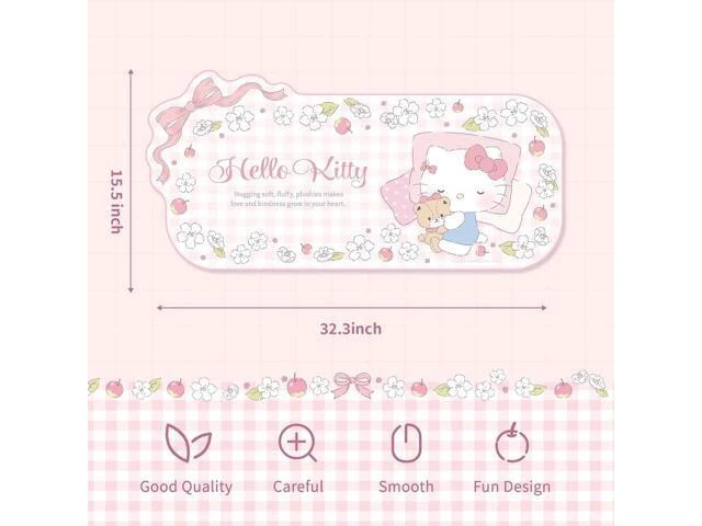 Alt view image 2 of 7 - Vszerda Kawaii Anime Mouse Pad - Cute Gaming Desk Mat With Bowknot Edge, Non-Slip Waterproof for Keyboard, Large Extended for Office Gaming - FlowerCat