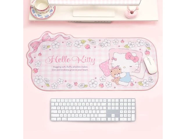 Alt view image 5 of 7 - Vszerda Kawaii Anime Mouse Pad - Cute Gaming Desk Mat With Bowknot Edge, Non-Slip Waterproof for Keyboard, Large Extended for Office Gaming - FlowerCat