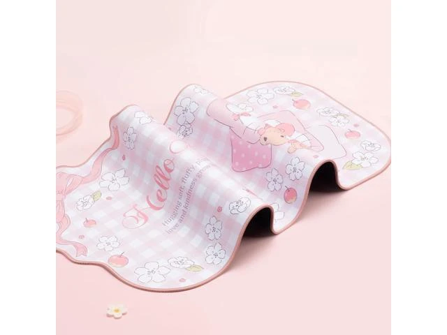 Alt view image 6 of 7 - Vszerda Kawaii Anime Mouse Pad - Cute Gaming Desk Mat With Bowknot Edge, Non-Slip Waterproof for Keyboard, Large Extended for Office Gaming - FlowerCat