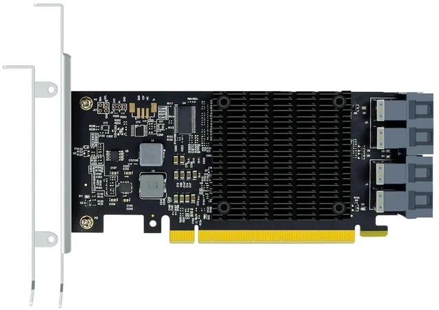 Main image of Vszerda ST583 4-Port SFF-8643 to PCIE 3.0 X16 Adapter Card with PEX8747 Controller for High-Density U.2/U.3/M.2 NVMe RAID Storage Solution