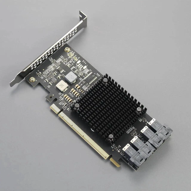 Alt view image 4 of 6 - Vszerda ST583 4-Port SFF-8643 to PCIE 3.0 X16 Adapter Card with PEX8747 Controller for High-Density U.2/U.3/M.2 NVMe RAID Storage Solution