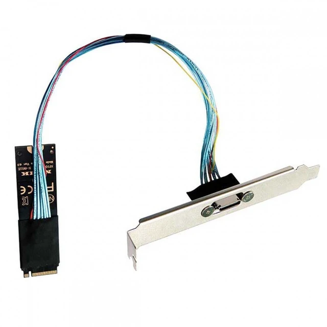 Main image of Vszerda 2280 NGFF PCI-E4.0 M.2 M-key to Oculink SFF-8612 SFF-8611 Host Cable 30cm with Bracket for NVME U.2 SSD eGPU