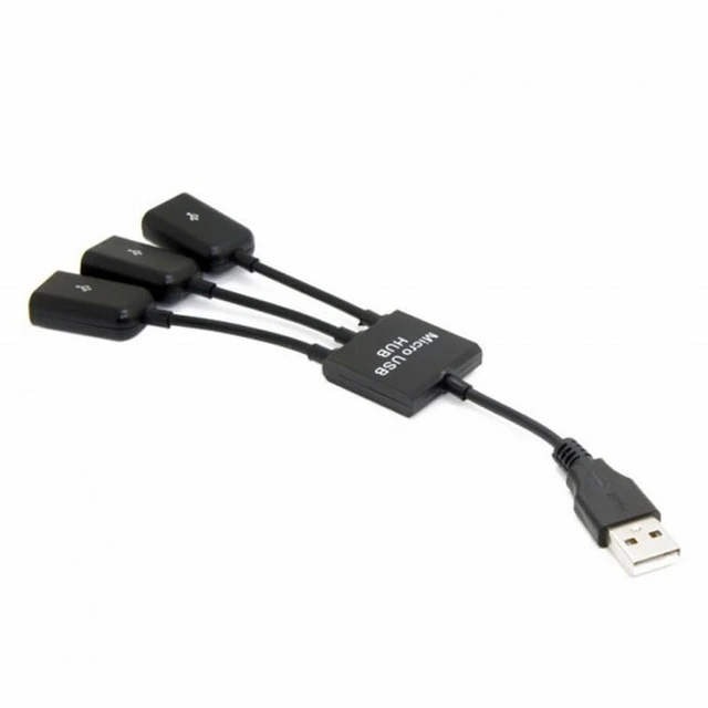 Alt view image 3 of 3 - Vszerda USB 2.0 to 3 Ports Hub Cable Bus Power 1 to 3 for Laptop Notebook PC Mouse Disk Printer