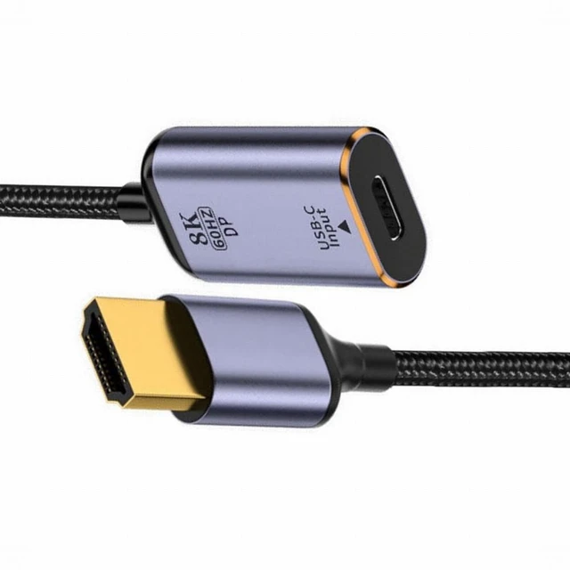 Alt view image 2 of 7 - Vszerda Type-C USB-C Female Source to HDMI Sink HDTV Cable 8K@60hz 4K@120hz for Tablet Phone Laptop