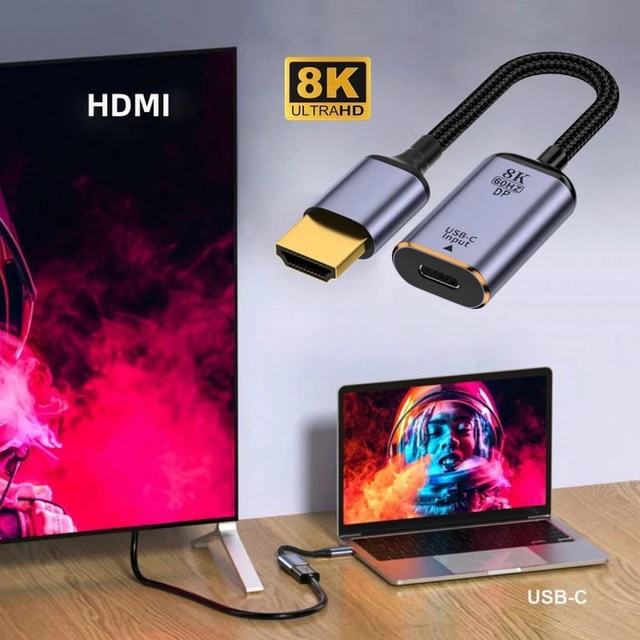 Alt view image 6 of 7 - Vszerda Type-C USB-C Female Source to HDMI Sink HDTV Cable 8K@60hz 4K@120hz for Tablet Phone Laptop