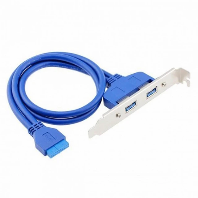 Alt view image 4 of 7 - Vszerda Internal Dual USB 3.0 Female Mount Panel to Motherboard 20pin Cable with PCI Bracket 50cm
