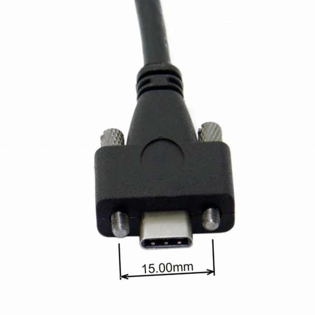 Alt view image 2 of 7 - Vszerda USB 3.1 Type-C Dual Screw Locking to Standard USB3.0 Data Cable 1.2m 2m 3m Panel Mount Type
