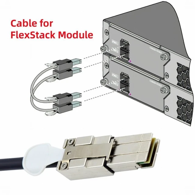 Alt view image 4 of 7 - Vszerda 20Gbps 40Gbps FlexStack Stacking Cable CAB-STK-E-0.5M Compatible for Catalyst 2960S 2960X 2960XR Networking Switch