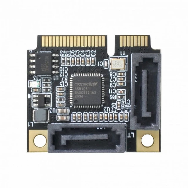 Main image of Vszerda Mini PCI-E PCI Express to SATA 3.0 Dual Ports Adapter Converter Hard Drive Extension Card