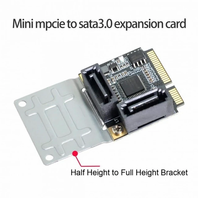 Alt view image 6 of 7 - Vszerda Mini PCI-E PCI Express to SATA 3.0 Dual Ports Adapter Converter Hard Drive Extension Card