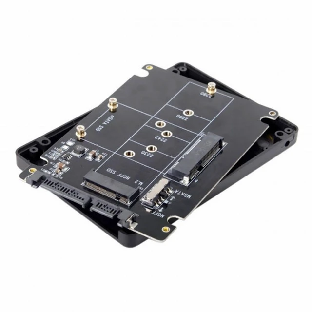 Alt view image 7 of 7 - Vszerda Combo M.2 NGFF B-key mSATA SSD to SATA 3.0 Adapter Converter Case Enclosure with Switch