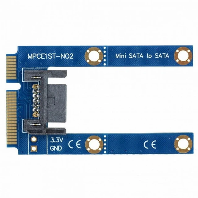 Alt view image 7 of 7 - Vszerda 50mm Mini PCI-E mSATA SSD to Flat SATA 7pin Hard Disk Drive PCBA Extension Adapter