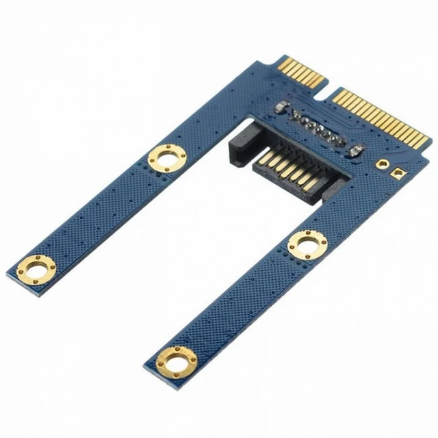 Alt view image 5 of 7 - Vszerda 50mm Mini PCI-E mSATA SSD to Flat SATA 7pin Hard Disk Drive PCBA Extension Adapter