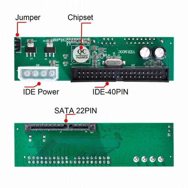 Alt view image 5 of 7 - Vszerda SATA Disk to IDE/PATA 40Pin Motherboard Converter Adapter PCBA for Desktop 2.5 3.5" Hard Disk Drive