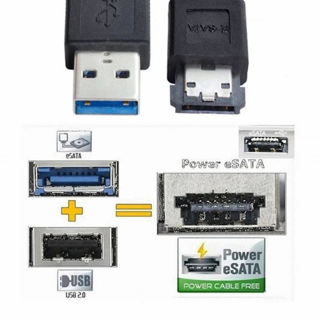 Alt view image 2 of 5 - Vszerda USB 3.0 to Power Over eSATA DC5V Adapter USB2.0 to HDD/SSD/ODD eSATAp Converter