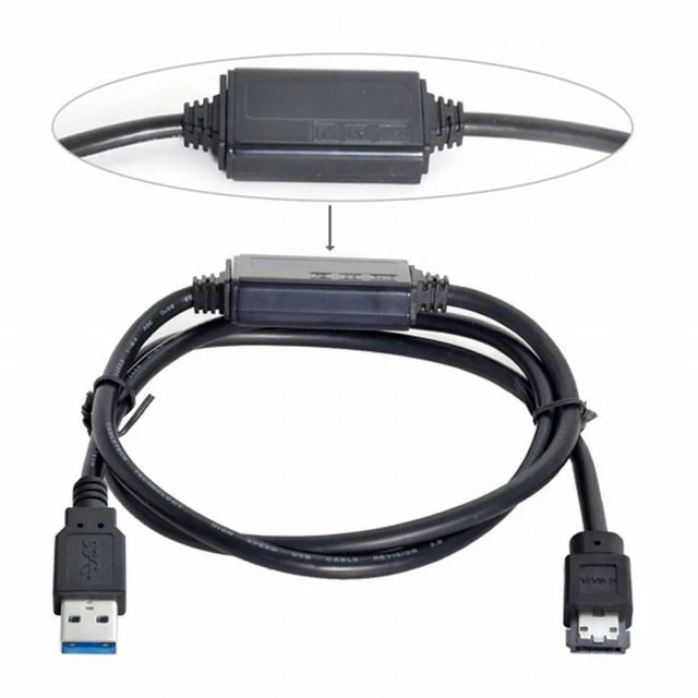 Alt view image 3 of 5 - Vszerda USB 3.0 to Power Over eSATA DC5V Adapter USB2.0 to HDD/SSD/ODD eSATAp Converter