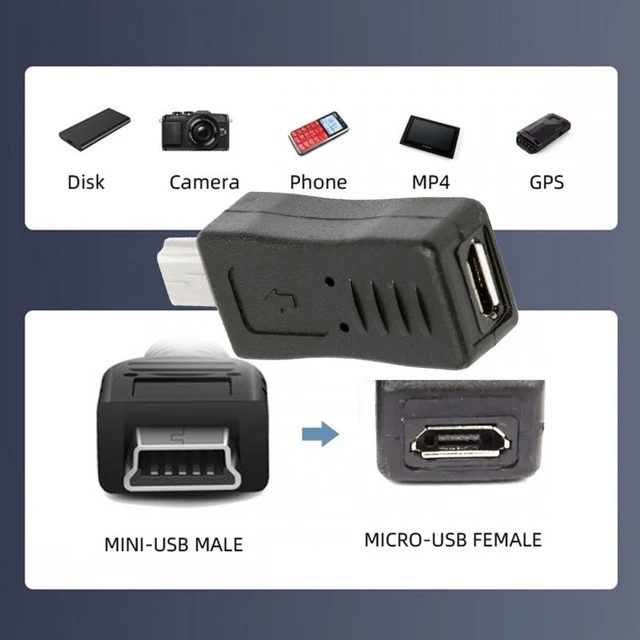 Alt view image 6 of 7 - Vszerda 2pcs/lot Mini USB2.0 Male to Micro Female and Micro USB Male to Mini-USB Female Extension Connector Adapter