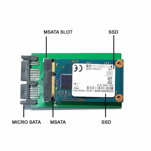 Alt view image 6 of 6 - Vszerda Mini PCI-E mSATA SSD to 1.8" Micro SATA 7+9 16pin Adapter Add on Cards PCBA for SSD Hard Disk