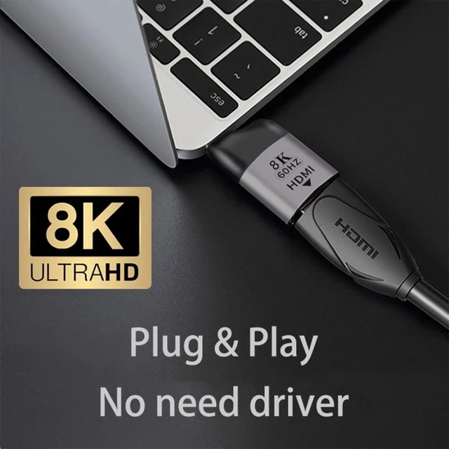 Alt view image 6 of 7 - Vszerda USB4 Type-C USB-C Source to Female HDMI 2.1 Sink Display 8K 60HZ UHD 4K HDMI Male Monitor Adapter