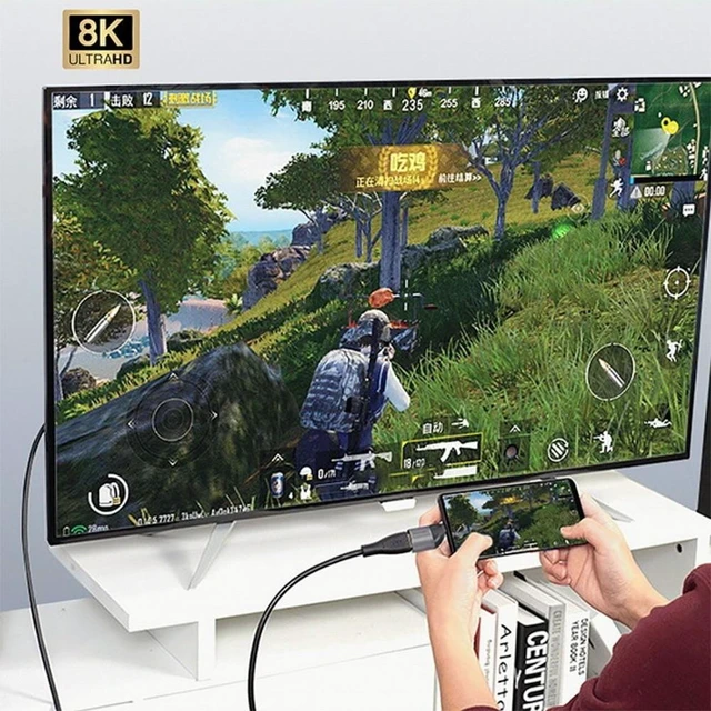 Alt view image 7 of 7 - Vszerda USB4 Type-C USB-C Source to Female HDMI 2.1 Sink Display 8K 60HZ UHD 4K HDMI Male Monitor Adapter