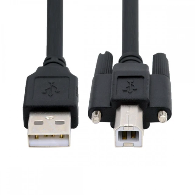 Main image of Vszerda USB 2.0 Type-A Male to Type-B Thumbscrew Standard Male Mount Panel Type for Industrial Camera Robot Scanner Disk