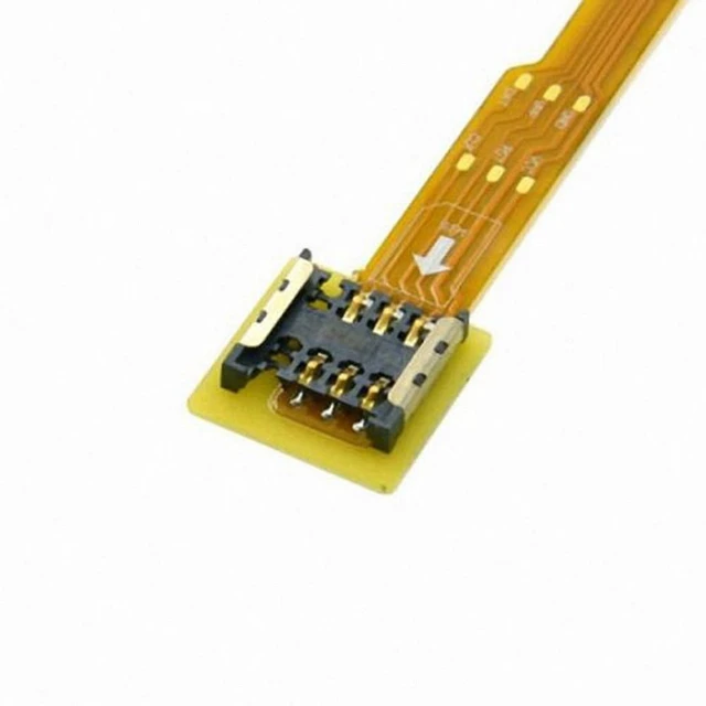 Alt view image 5 of 7 - Vszerda Micro SIM Card to Nano SIM Kit Male to Female Extension Soft Flat FPC Cable Extender 10cm