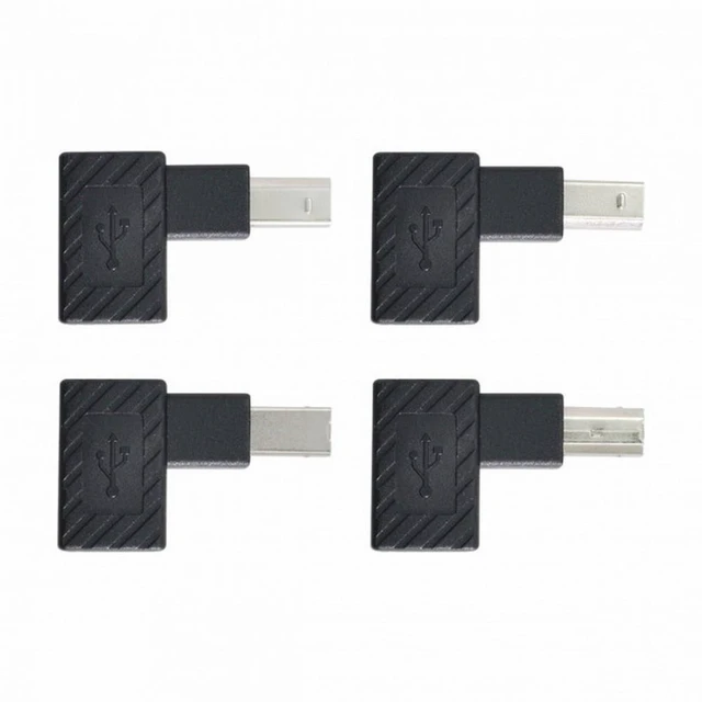 Alt view image 3 of 7 - Vszerda 4Pcs USB 2.0 B Type Male to Female Extension Adapter Horizontal Vertical Angled 90 Degree for Disk Scanner