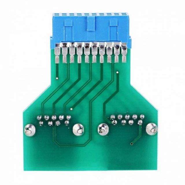 Alt view image 4 of 6 - Vszerda Dual USB 3.0 A Type Female to Motherboard 20/19 Pin Box Header Slot Adapter PCBA