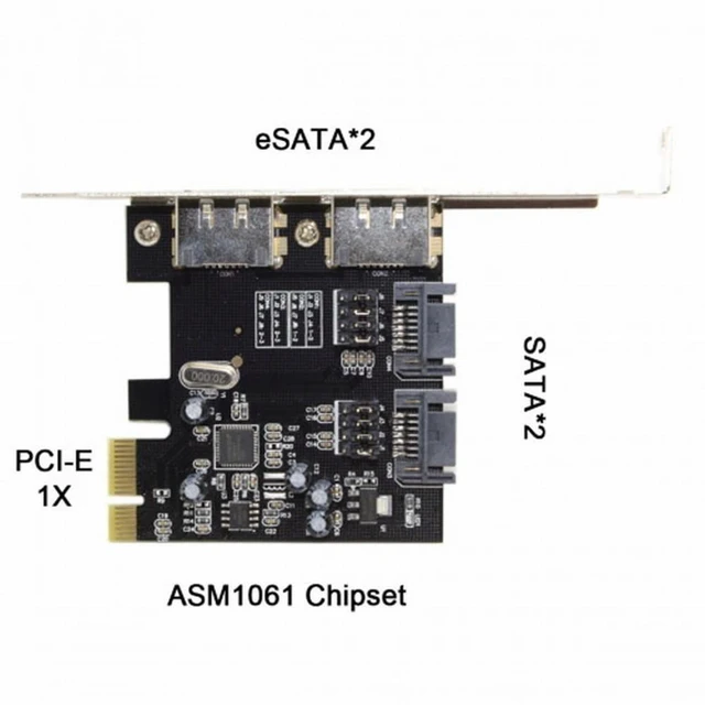 Alt view image 5 of 6 - Vszerda PCI-E To 4 Ports SATA 3.0 ESATA PCIE SATA3 6Gbps Expansion Card PCI-E Adapter