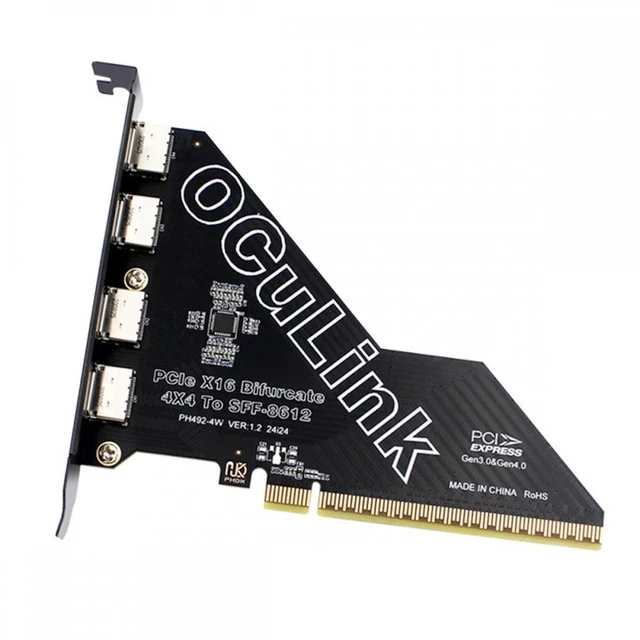 Main image of Vszerda Chenyang PCI-Express 4.0 PCIE 16x Detachable to Four Oculink SFF-8612 SFF-8611 External VROC Raid0 Adapter for U.2 SSD eGPU External Graphics Card Dock