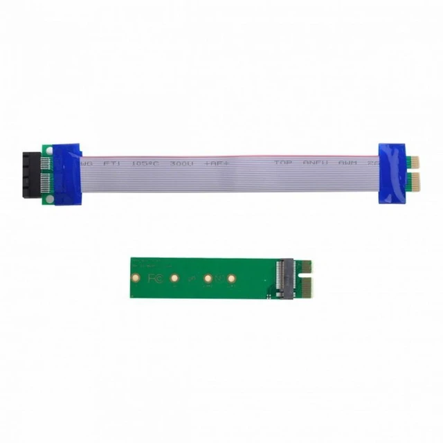 Alt view image 2 of 7 - Vszerda NGFF M-key NVME AHCI SSD to PCI-E 3.0 1x x1 Vertical Adapter with Cable Male to Female Extension